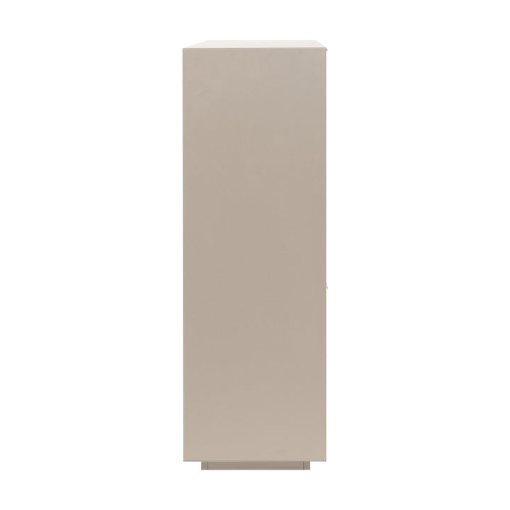 Sivas skap i beige sett fra siden, høy og smal modell