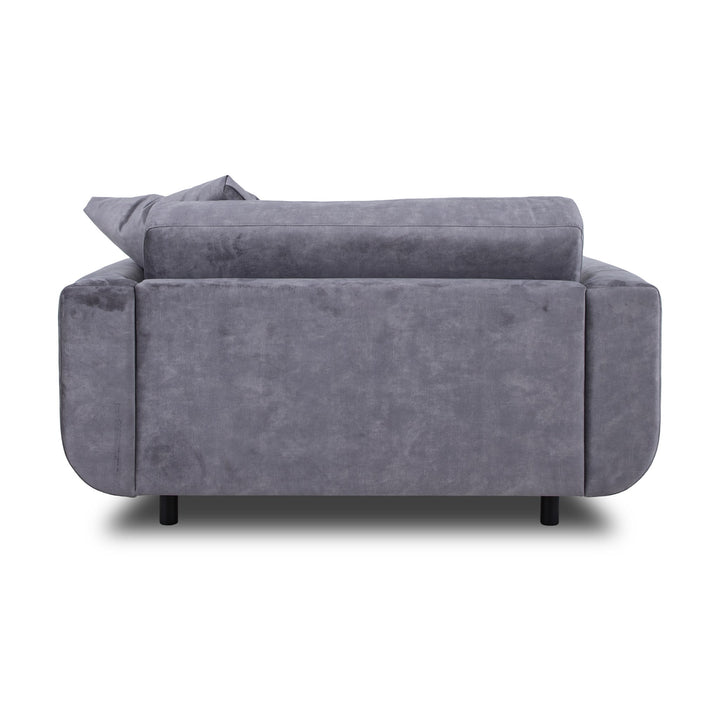 Lazy 1-seter sofa i grå velur, sett fra siden
