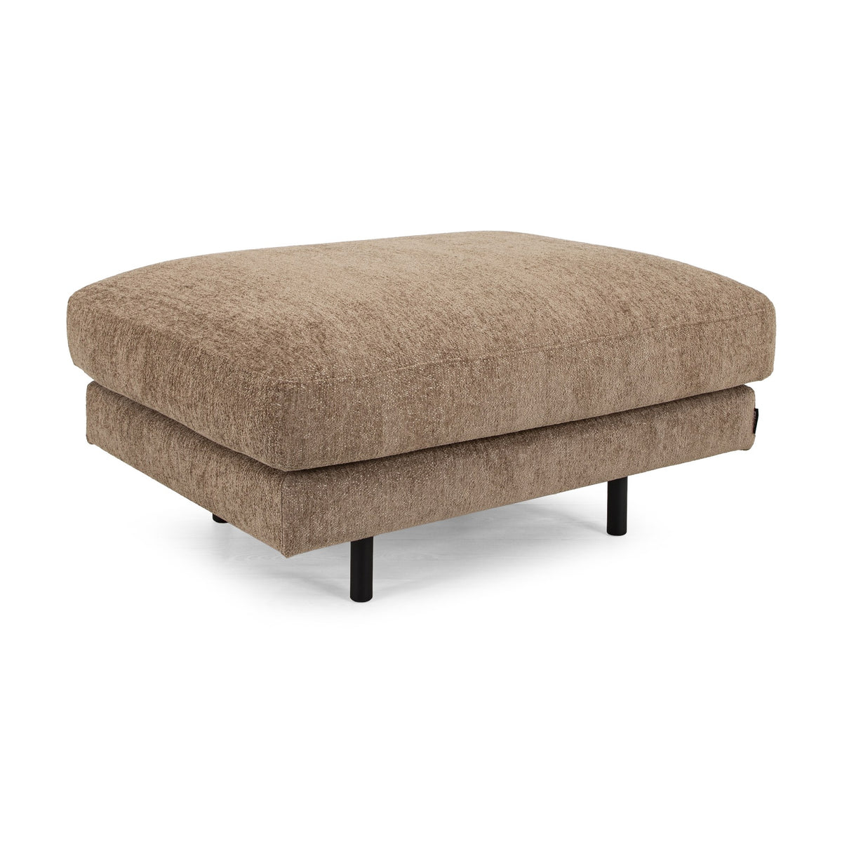 Lazy Puff i lys gråbrun chenille med svarte ben