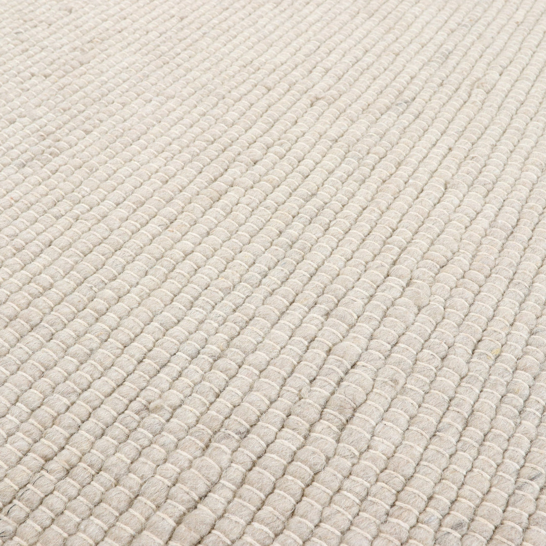 InHouse Ordu løper i beige, nærbilde av flatvevd struktur med fine ribber