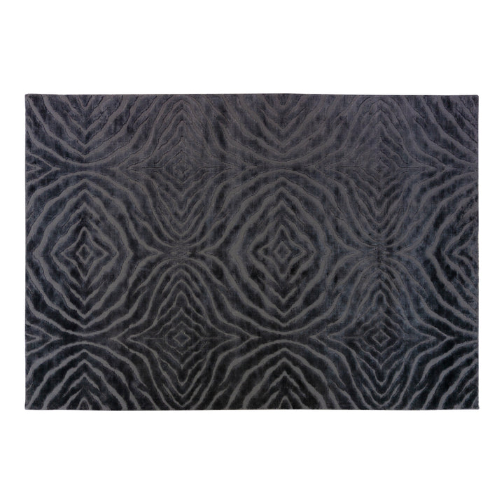 InHouse Kenya teppe i mørk grå med sebrainspirert mønster, 200x290 cm