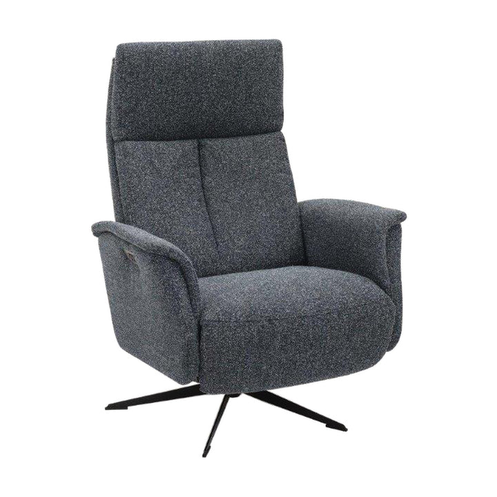 Hjort Knudsen Vile reclinerstol i blå med kryssfot i krom
