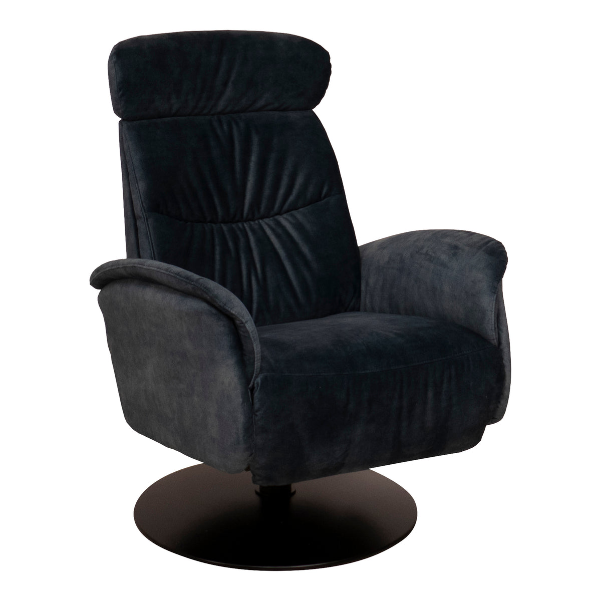 Hjort Knudsen Cool reclinerstol i petrol velur med sort dreiefot