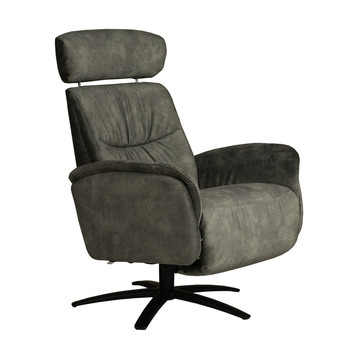 Hjort Knudsen Cool reclinerstol i hunter velur med sort dreiefot