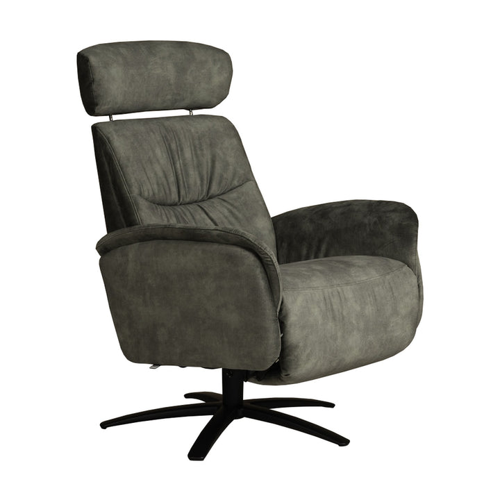 Hjort Knudsen Cool reclinerstol i hunter velur med sort dreiefot