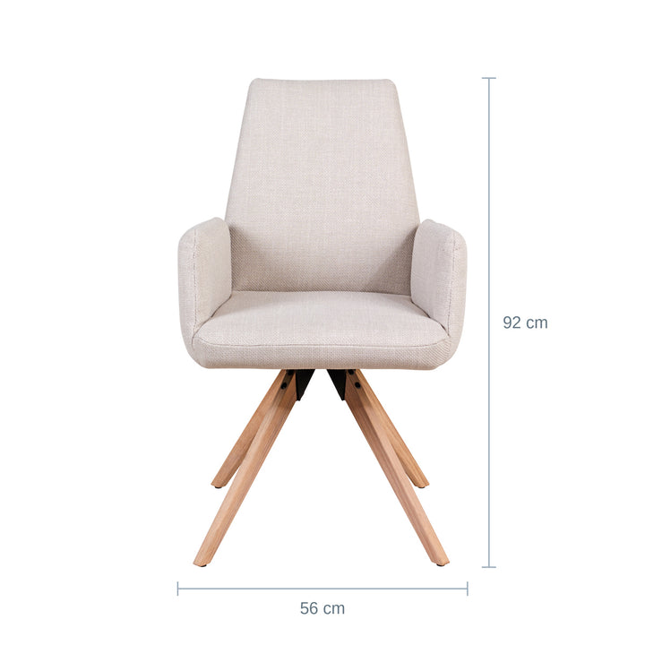 Hjort Knudsen 9063 Spisestol, Beige og treverk — HA1820010104035308