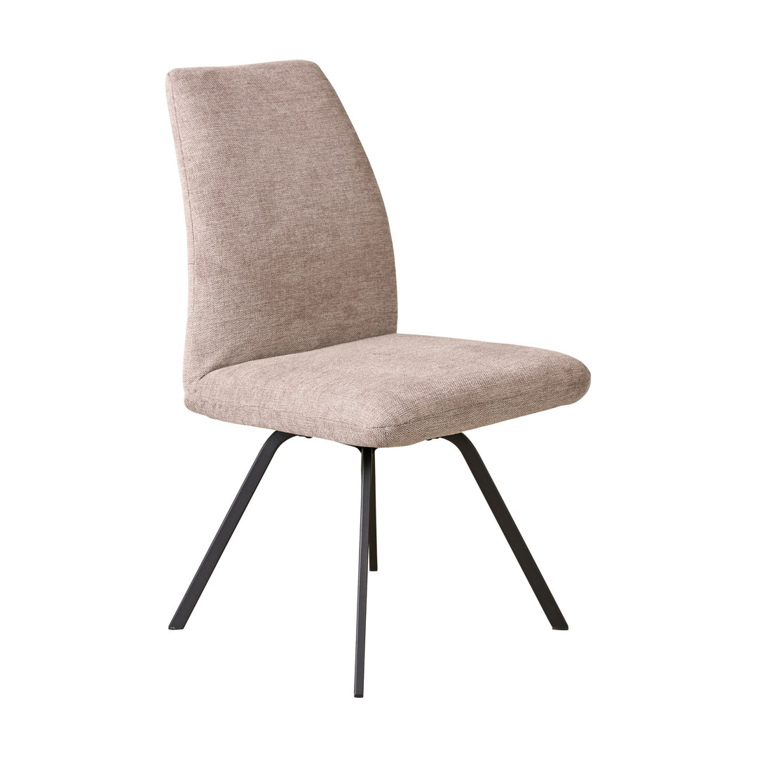 Hjort Knudsen 9055 spisestol i beige stoff med mørke ben
