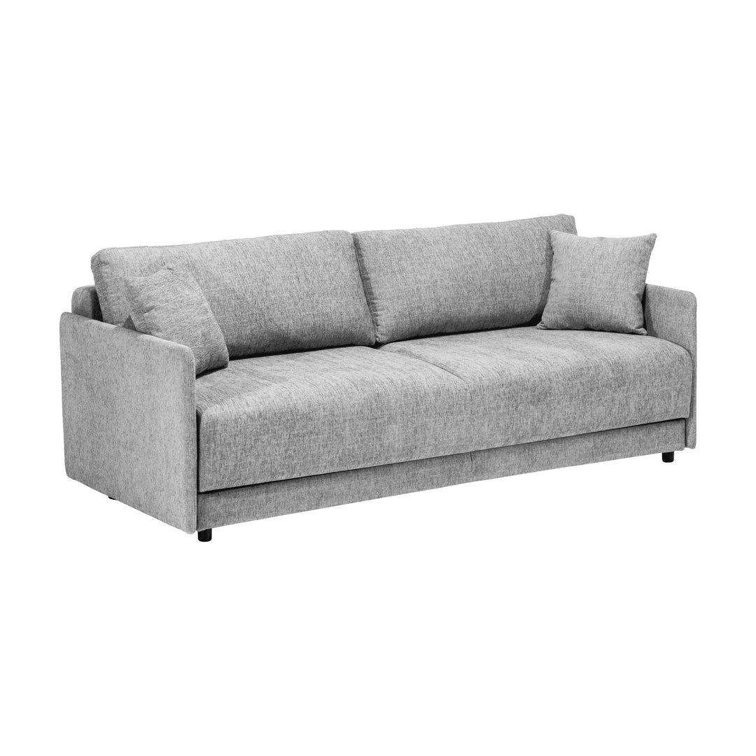 Hovden Flexy sovesofa i grått stoff med svarte ben