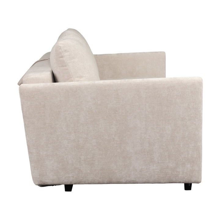 Hovden Smarty sovesofa 2-seter i beige chenille, sett fra siden.