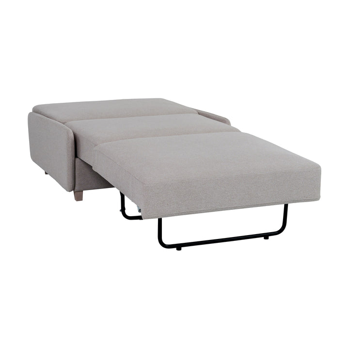 Hovden Smarty sovesofa 1-seter i lys naturbeige stoff, utslått til seng.