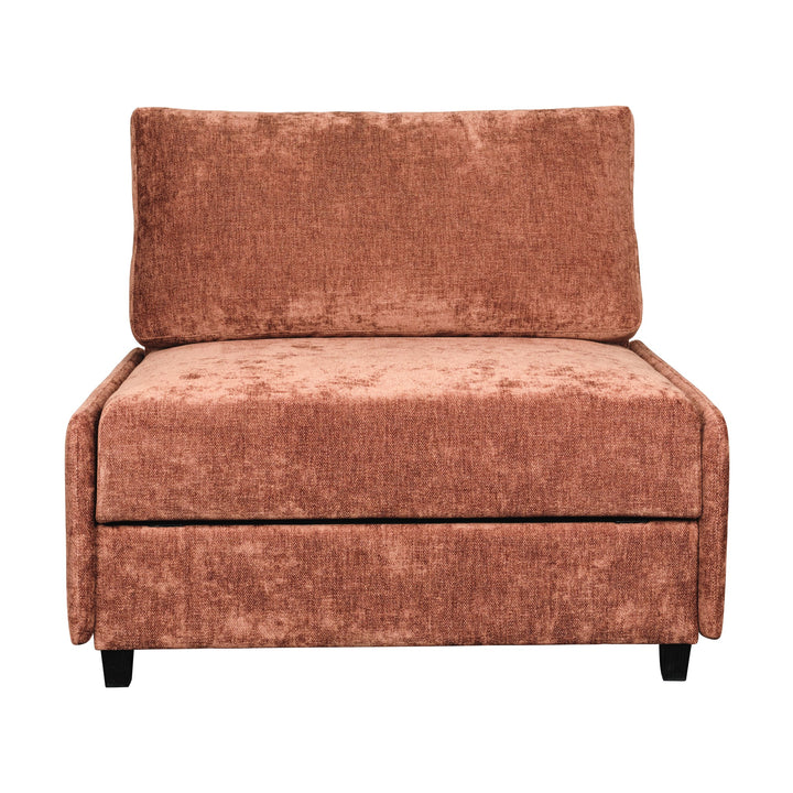 Hovden Smarty sovesofa 1-seter i rustrød chenille, sett forfra.