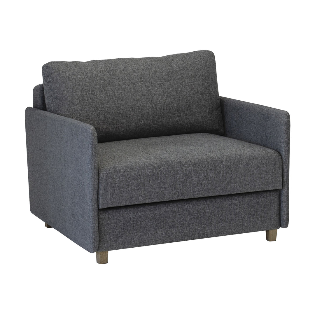 Hovden Smarty sovesofa 1-seter i mørk grå med sorte metallbein