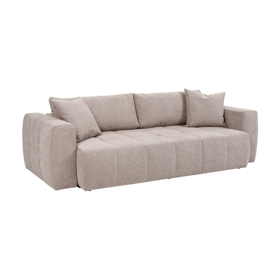 Hovden Fantasy sovesofa i mørk beige rutevattert stoff