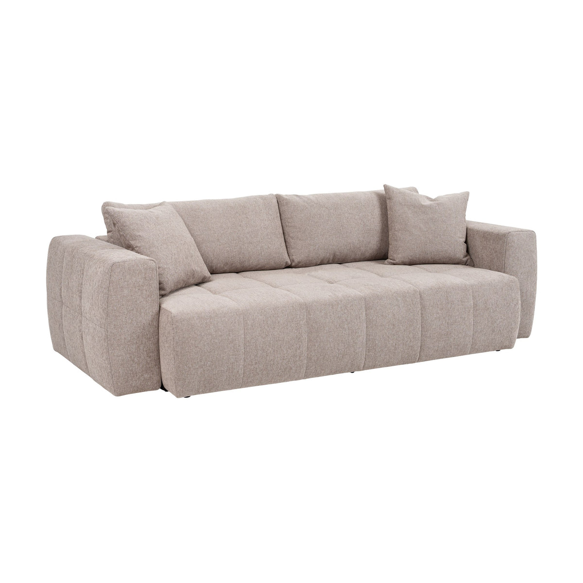 Hovden Fantasy sovesofa i mørk beige rutevattert stoff