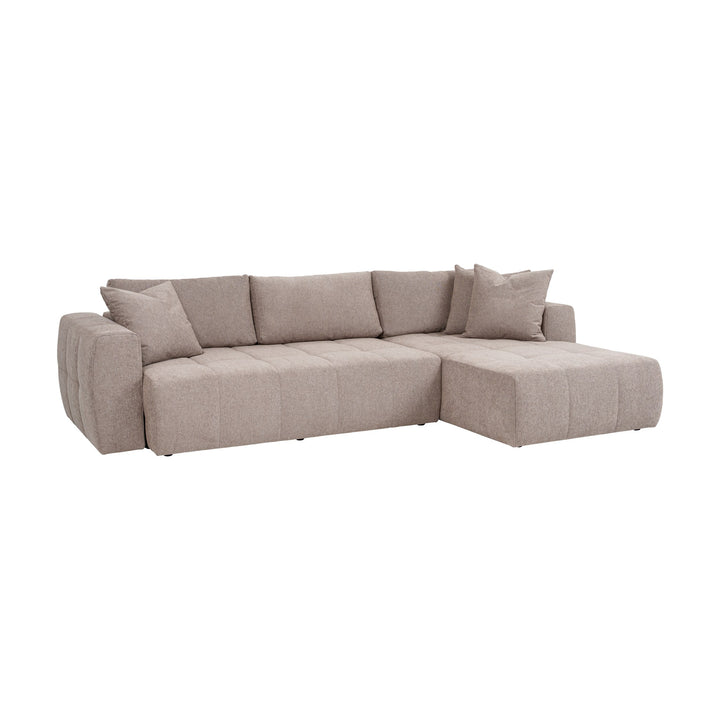 Hovden Fantasy sovesofa i mørk beige rutevattert stoff