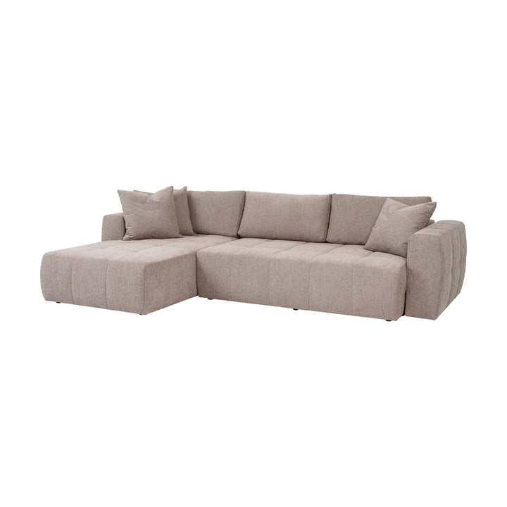 Hovden Fantasy sovesofa i mørk beige rutevattert stoff