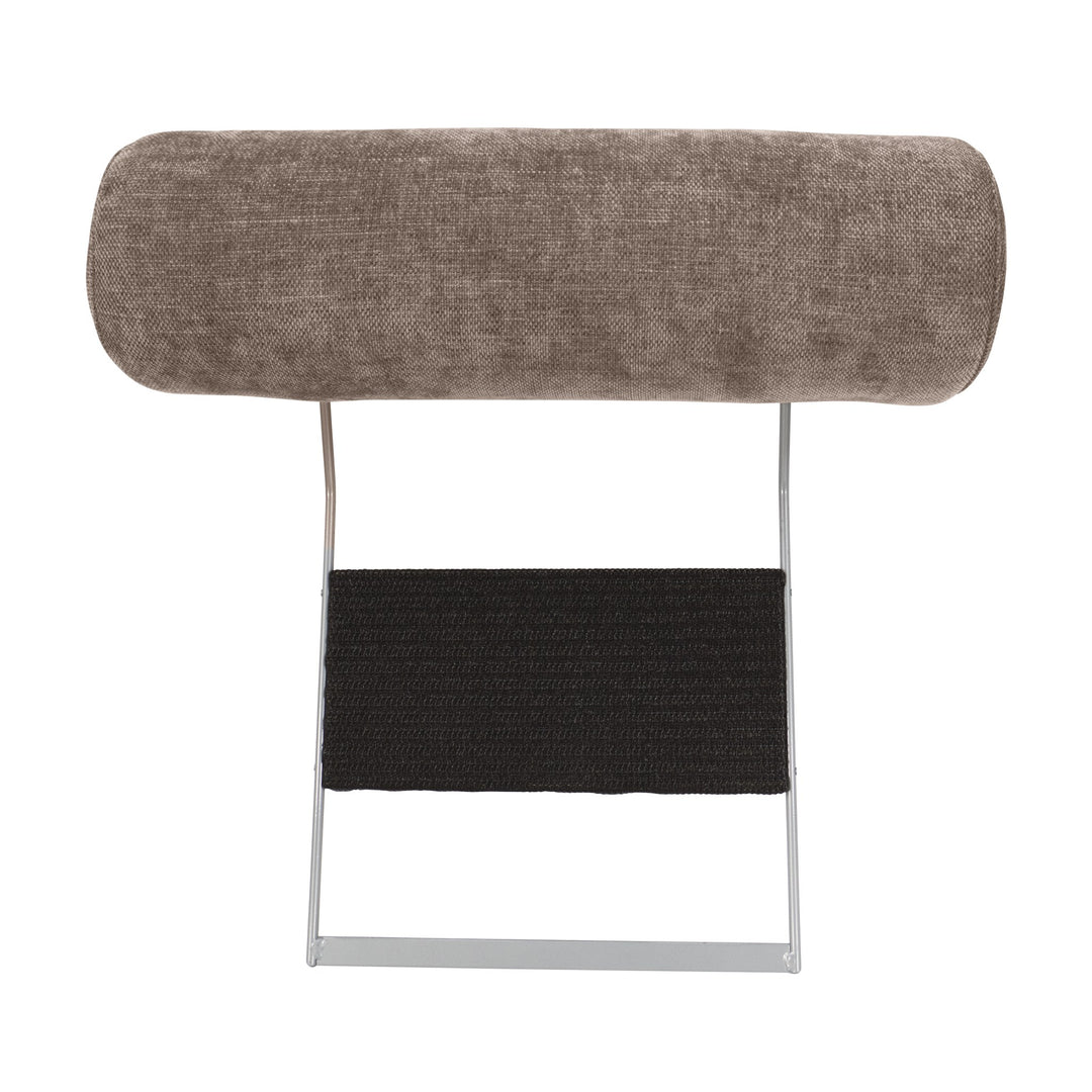 Hovden Scandinavian Touch nakkepute i gråbrun chenille med metallbrakett, mot hvit bakgrunn