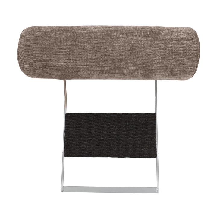Hovden Scandinavian Touch nakkepute i gråbrun chenille med metallbrakett, mot hvit bakgrunn