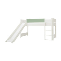 Hvit med Light Green Sengehest