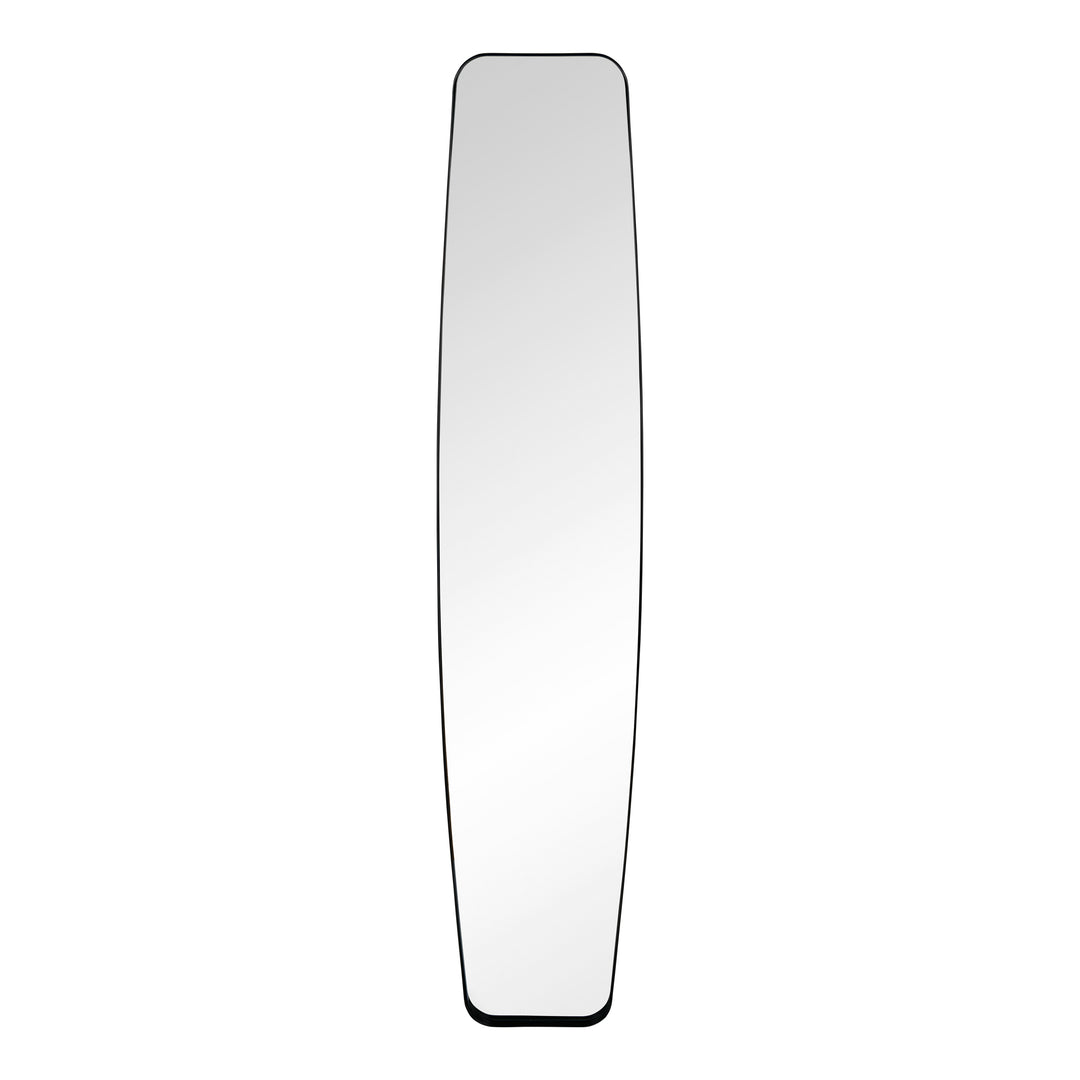 Britta speil i organisk form, sort ramme, 35x170 cm