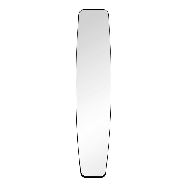 Britta speil i organisk form, sort ramme, 35x170 cm