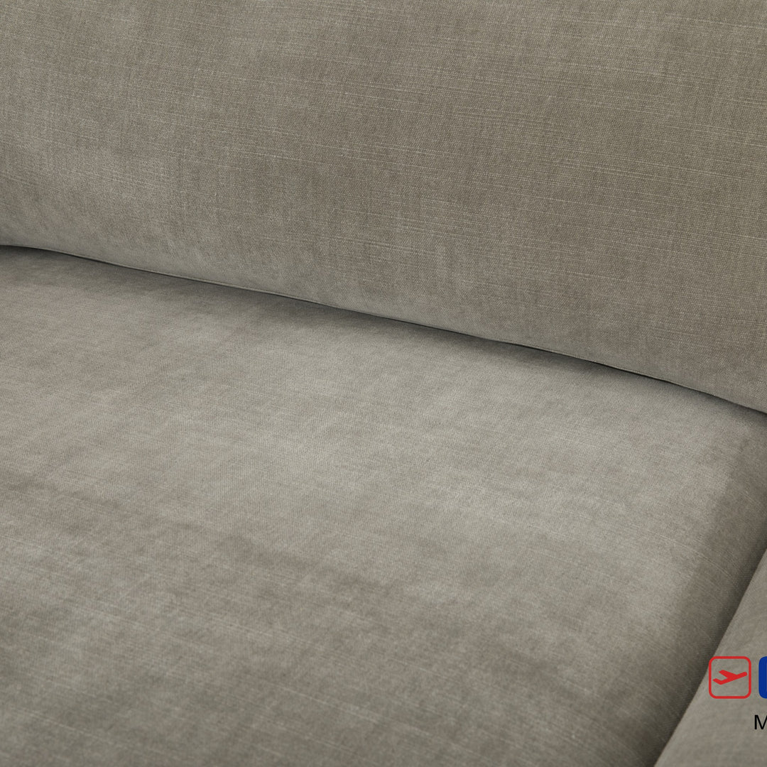 Savona 3-seter sofa i gråbeige chenille, sett skrått fra siden