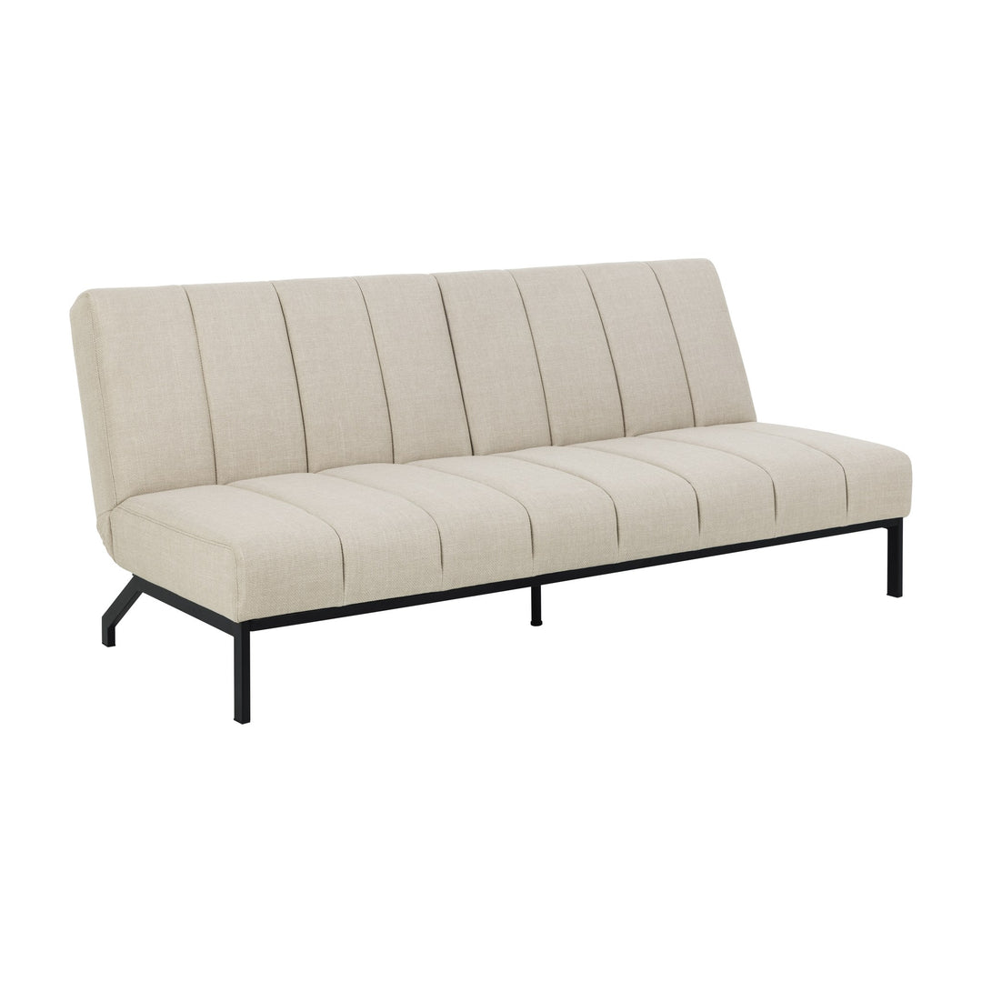 Caix sovesofa i beige stoff med svarte metallben