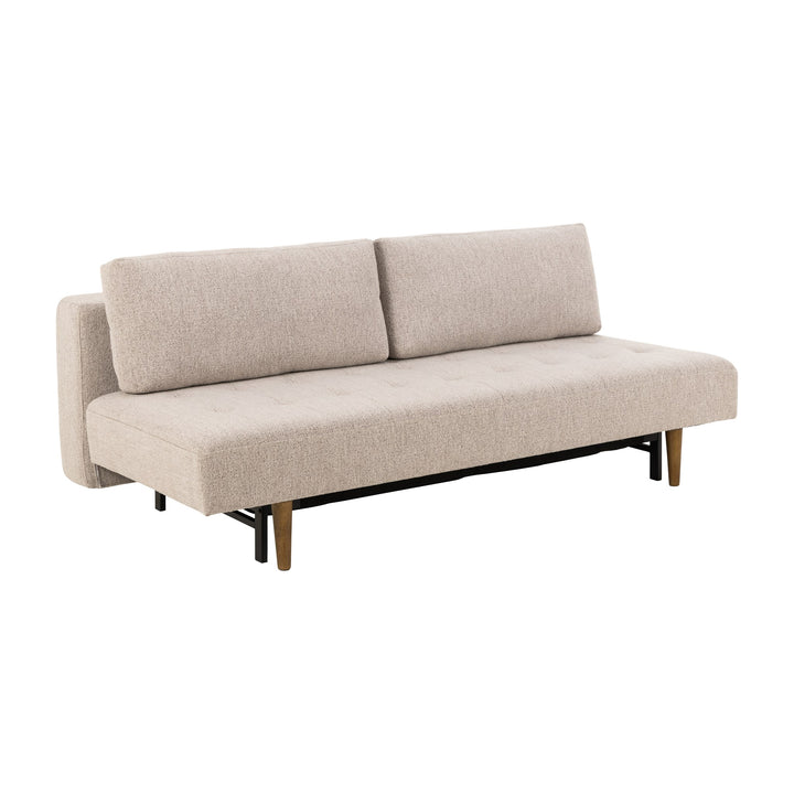 Blain sovesofa i beige bouclé med koniske treben