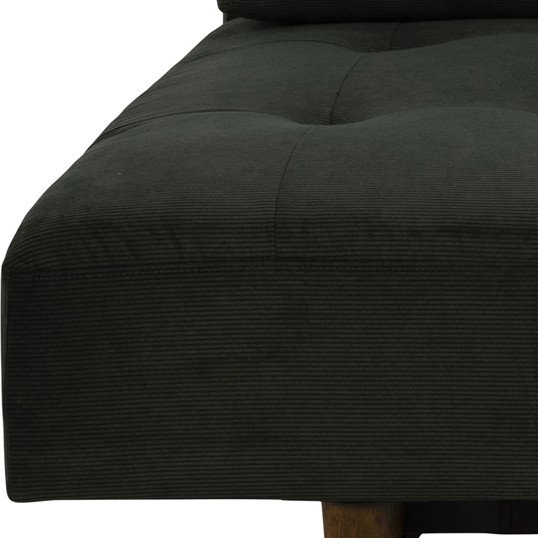 Blain sovesofa i mørkegrønn kordfløyel, nærbilde av sete og rygg