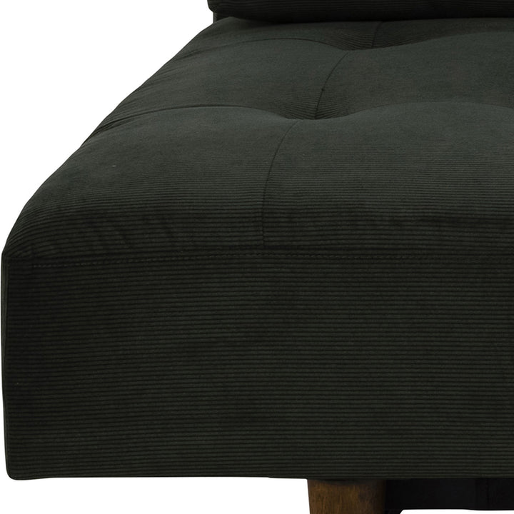 Blain sovesofa i mørkegrønn kordfløyel, nærbilde av sete og rygg