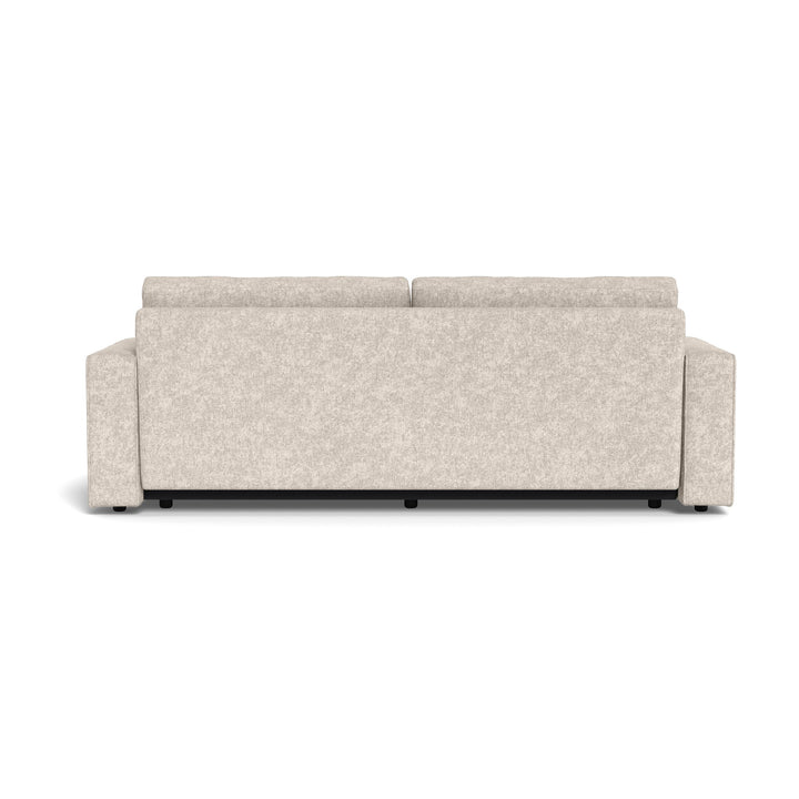 Vento sovesofa i beige chenille sett rett bakfra