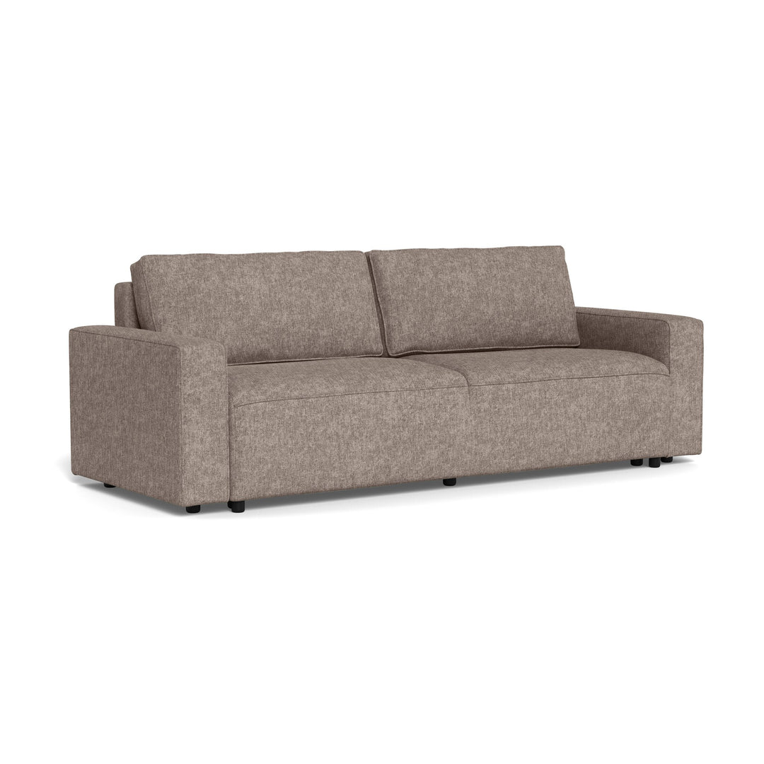 Vento sovesofa i støvet brun chenille med brede armlener