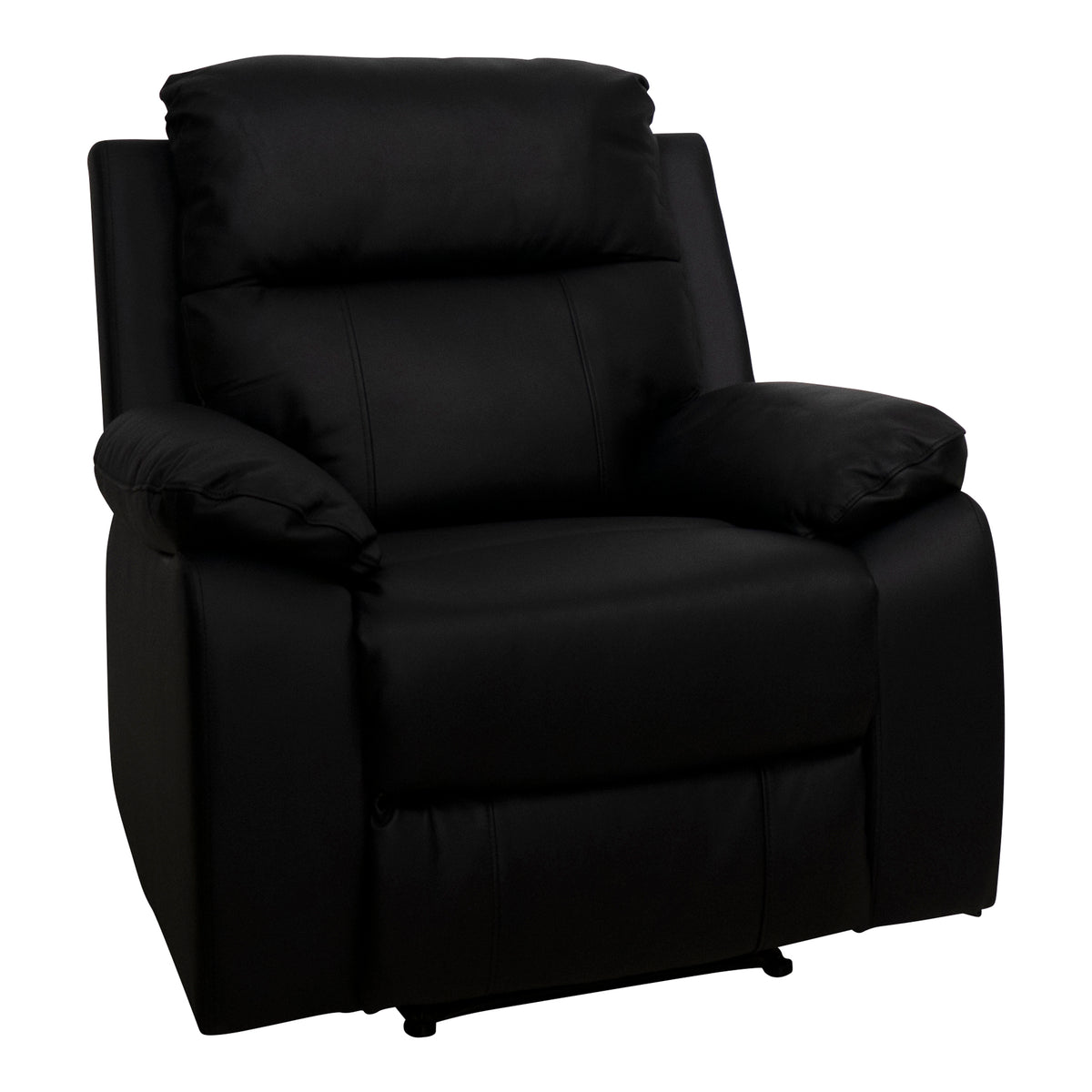 Mora reclinerstol i sort skinn med justerbar rygg