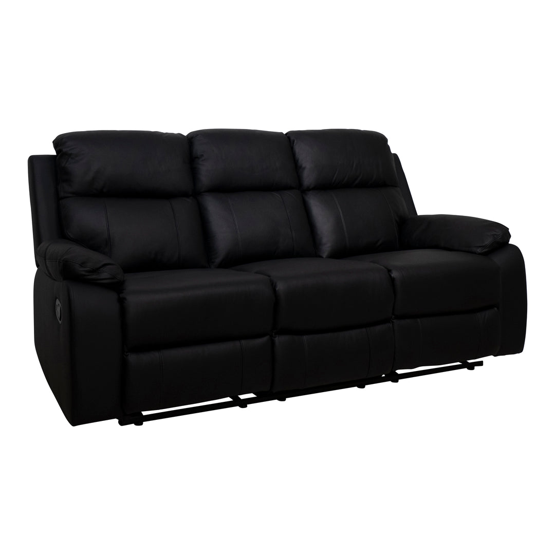 Mora reclinerstol i sort skinn med justerbar rygg