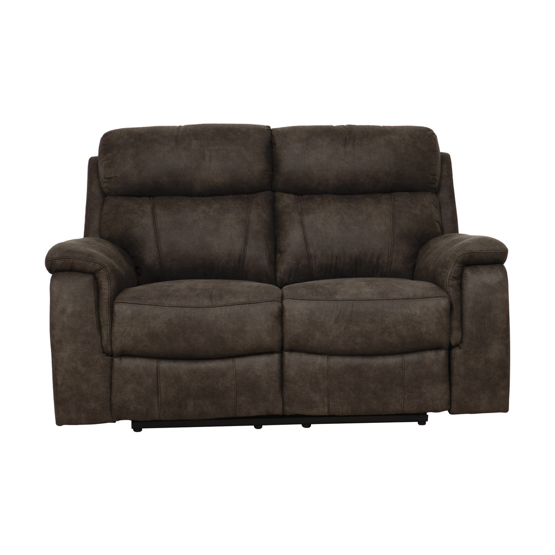 Mayfield sofa i brunt mikrofiberstoff, 2-seter sett rett forfra