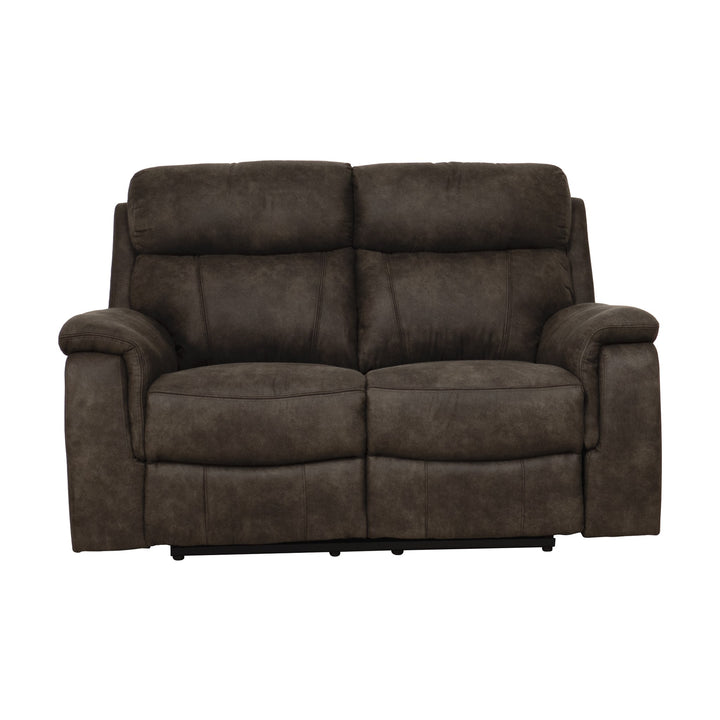 Mayfield sofa i brunt mikrofiberstoff, 2-seter sett rett forfra
