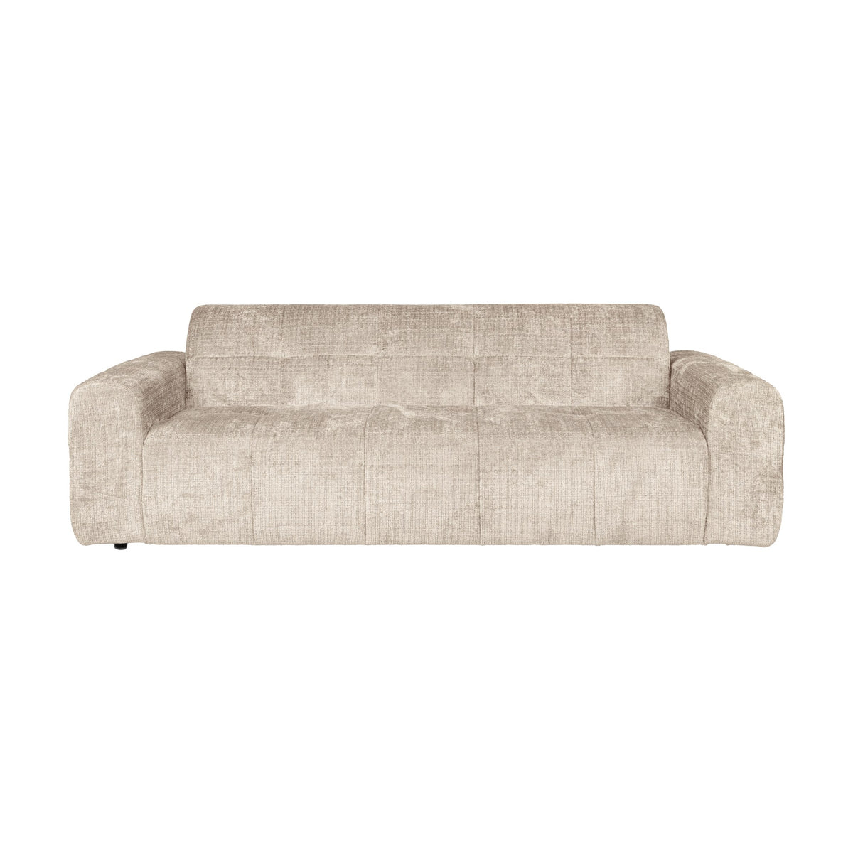 Columbia sofa i beige chenille, sett forfra