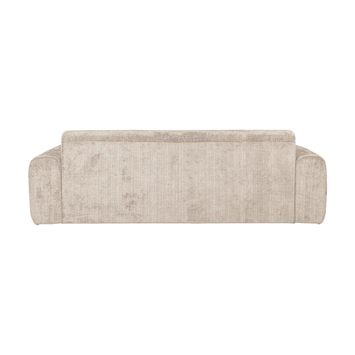 Columbia sofa i beige chenille, sett bakfra
