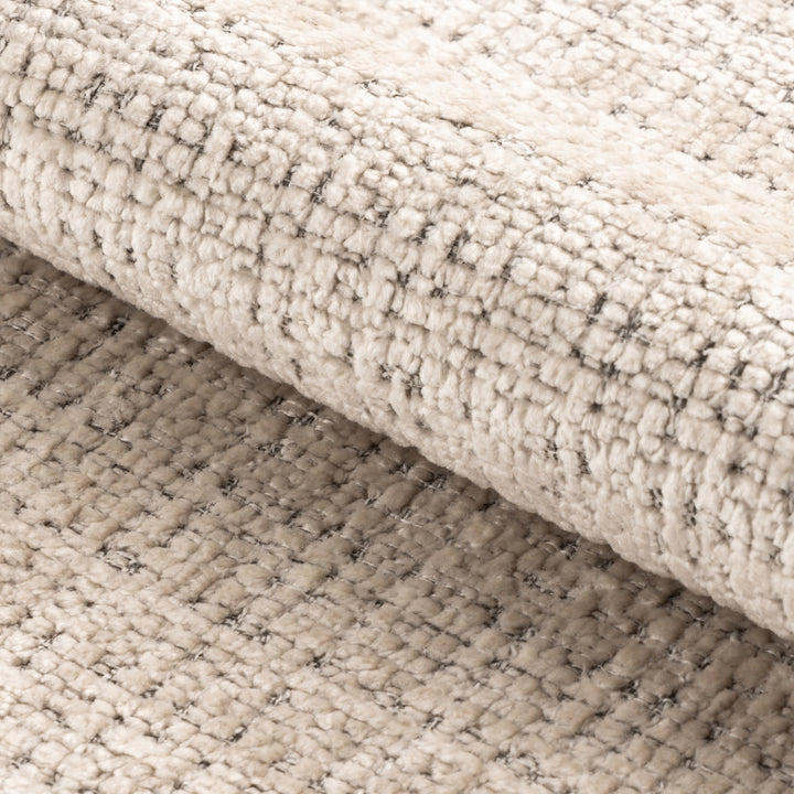 Columbia sofa, nærbilde av beige chenille-tekstil