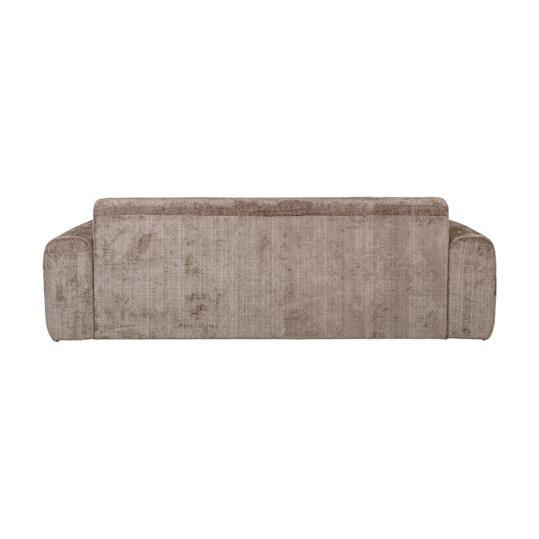 Columbia sofa i dempet brun chenille, sett bakfra