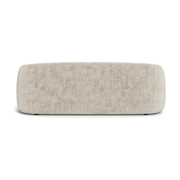 Lodi sofa i lys beige bouclé, sett rett bakfra