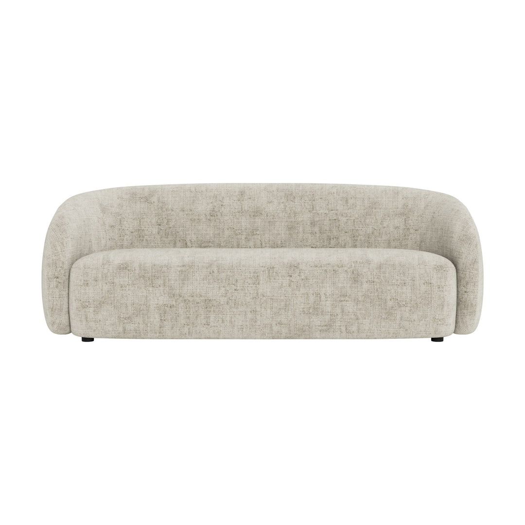 Lodi sofa i lys beige bouclé med sorte ben