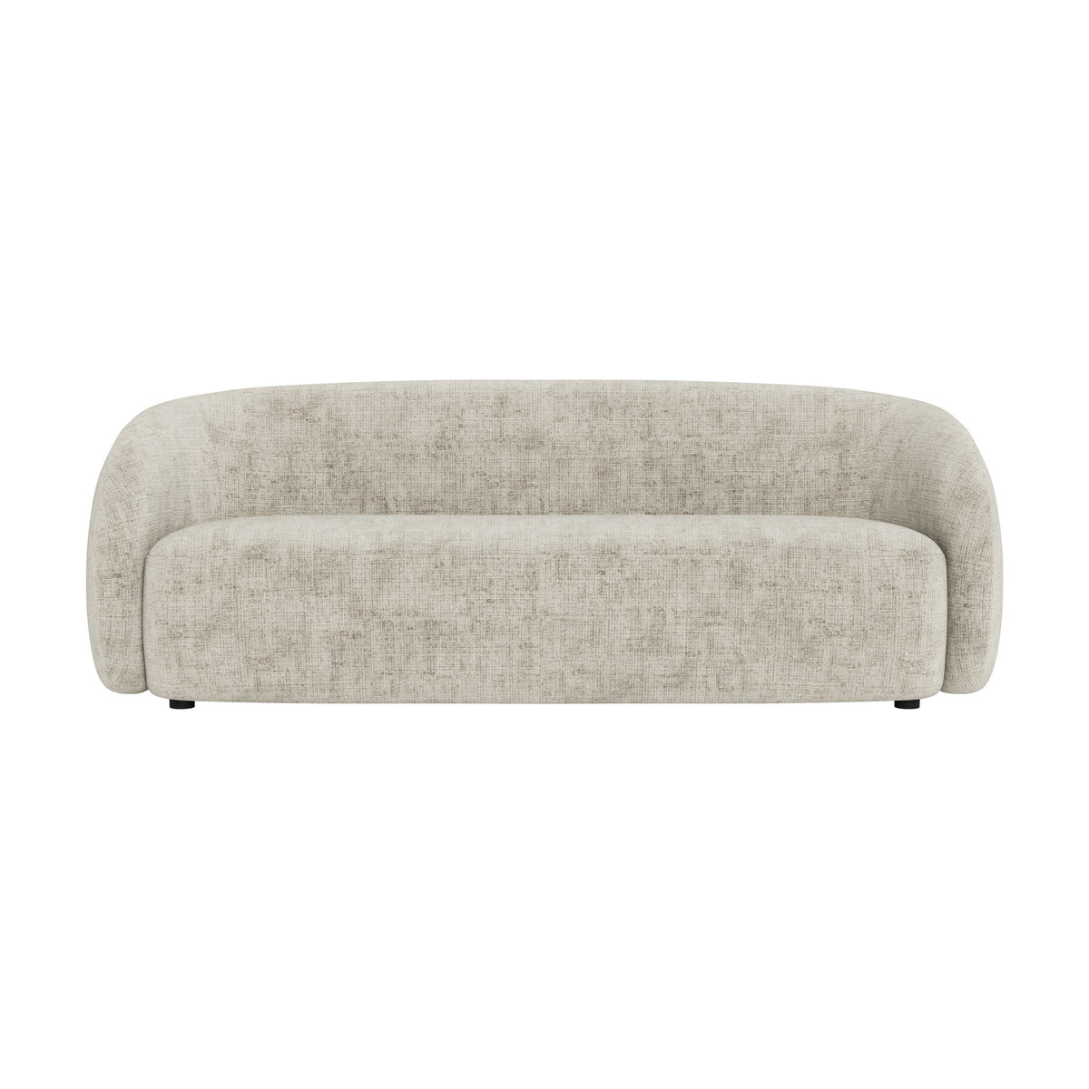 Lodi sofa i lys beige bouclé med sorte ben