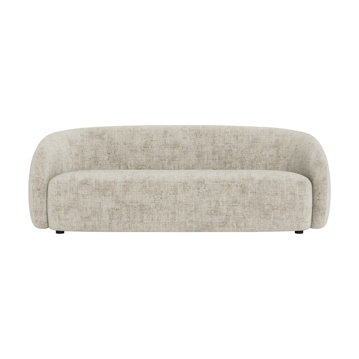 Lodi sofa i lys beige bouclé med sorte ben