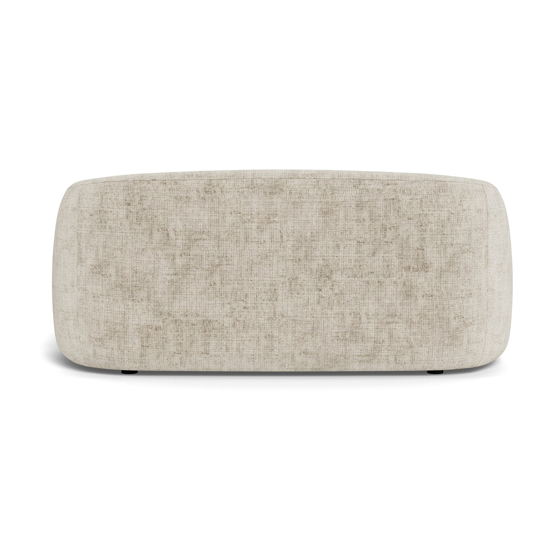 Lodi sofa i lys beige bouclé, sett fra siden