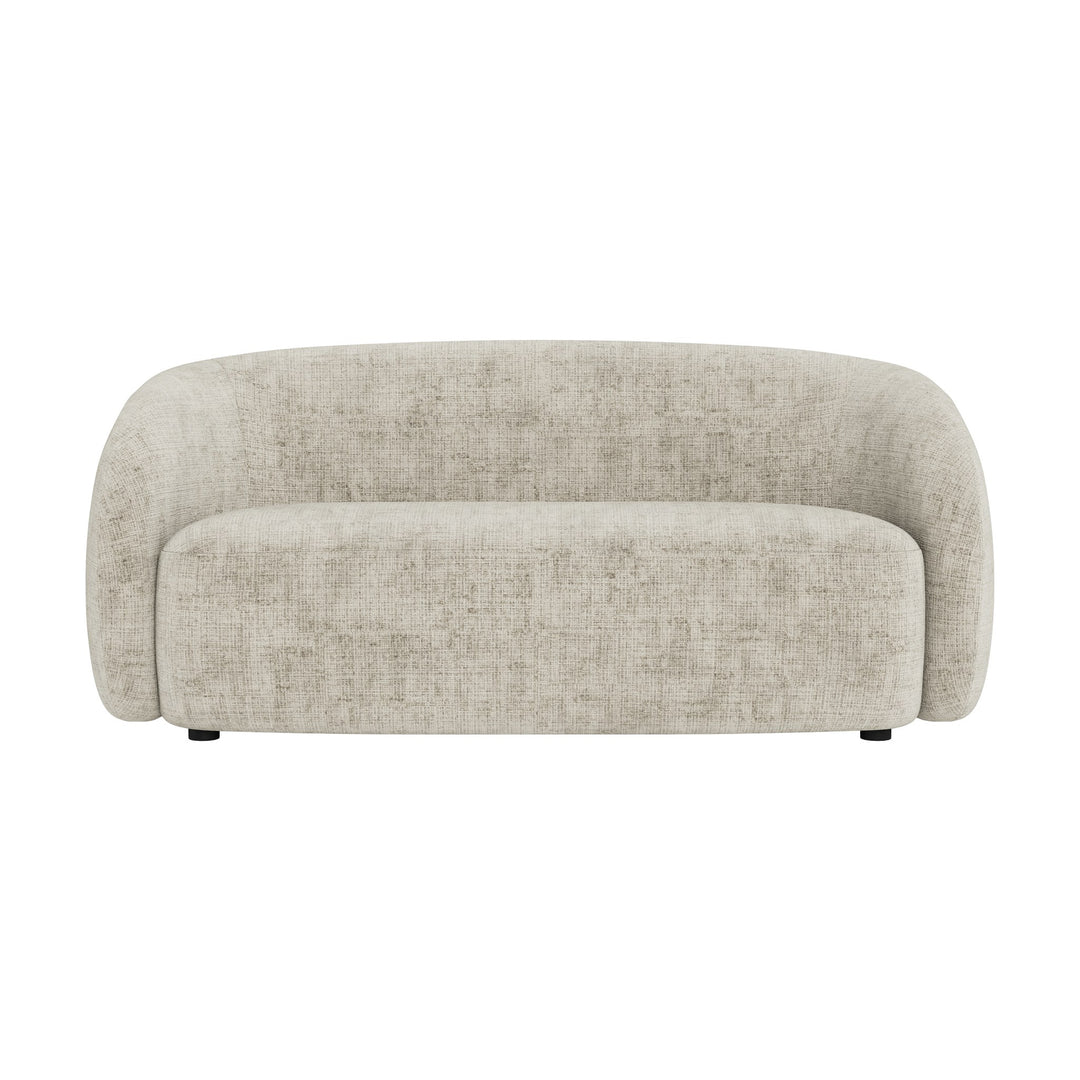 Lodi sofa i lys beige bouclé med sorte ben