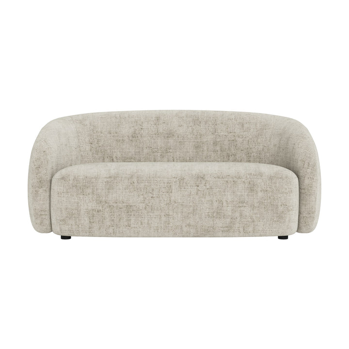 Lodi sofa i lys beige bouclé med sorte ben