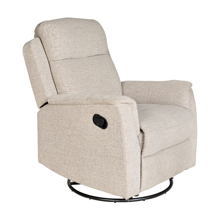 Tornio reclinerstol i monza beige med sort dreiefot