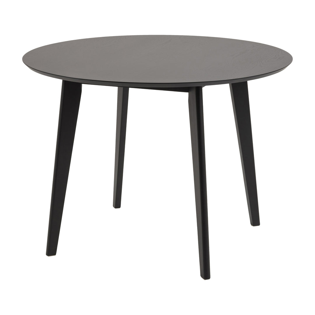 Roxby spisebord i sort ask med rund plate og koniske ben