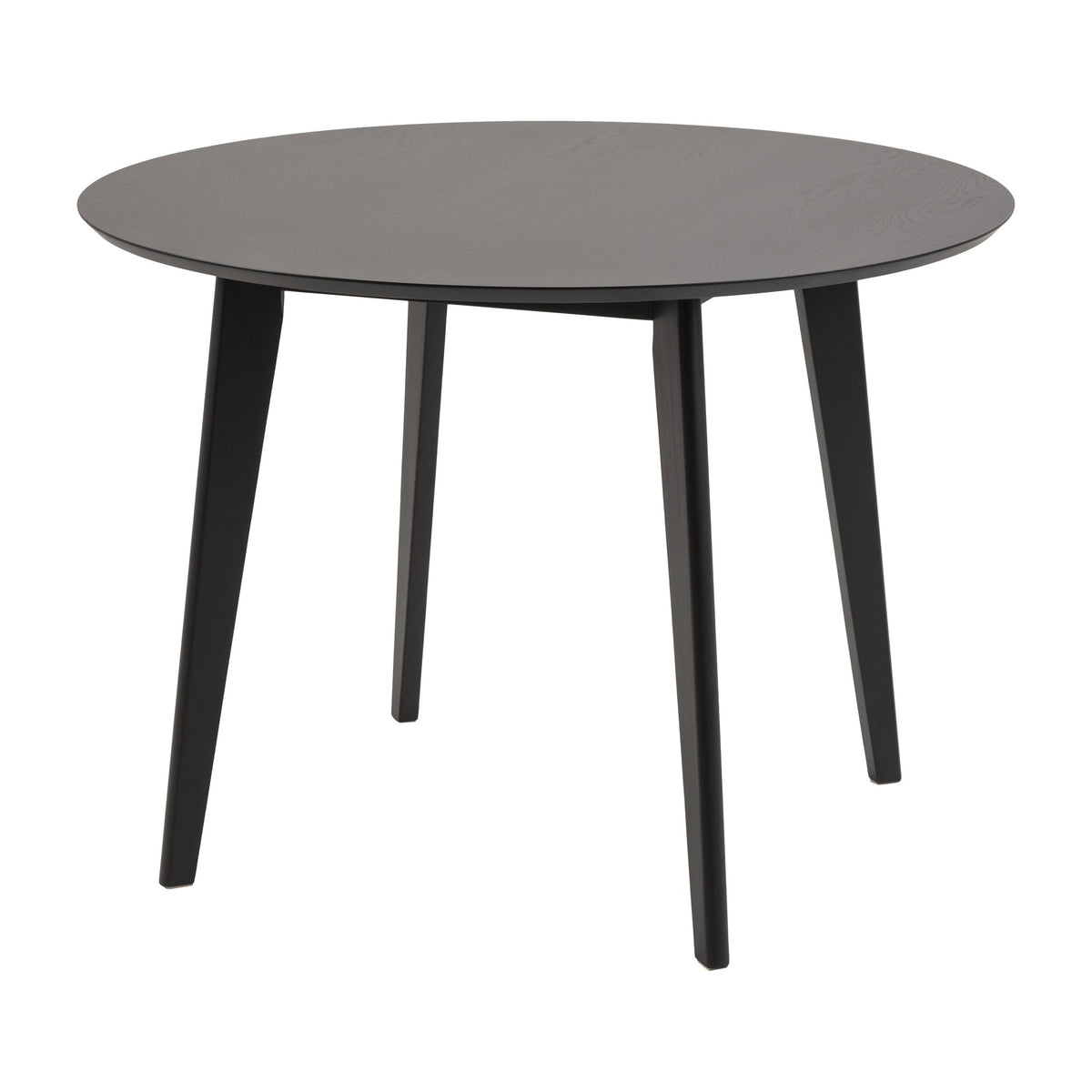 Roxby spisebord i sort ask med rund plate og koniske ben